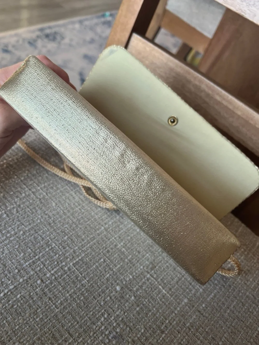 La Regale LTD. Gold Clutch with Strap